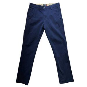 Dockers Mens Chino Pants Size 30 Navy Blue Slim Fit Flat Front Casual Classic